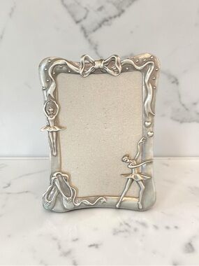 Vintage 90s Pewter Ballerina Picture Frame 4x6 Balletcore Decor Girl Room